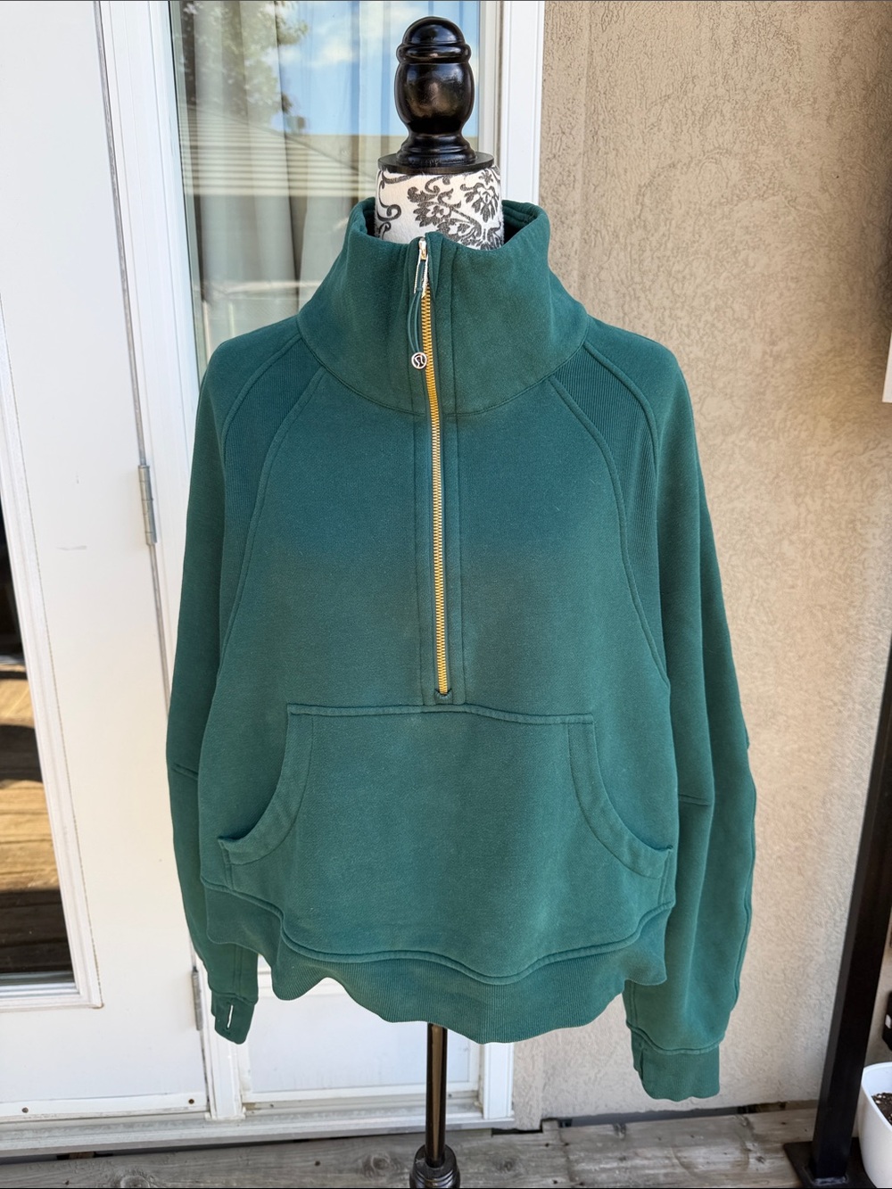 Lululemon Scuba Oversized Funnel Neck Half Zip- Storm Teal